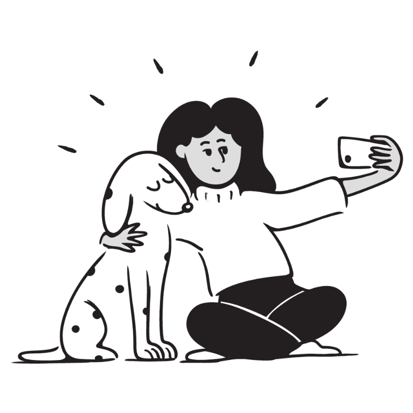 動画撮影をするアヤさんのイラスト