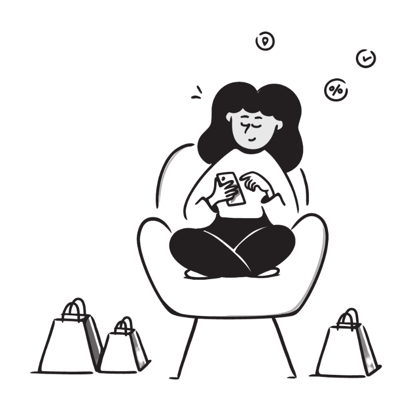 楽しそうに撮影をするアヤさんのイラスト
